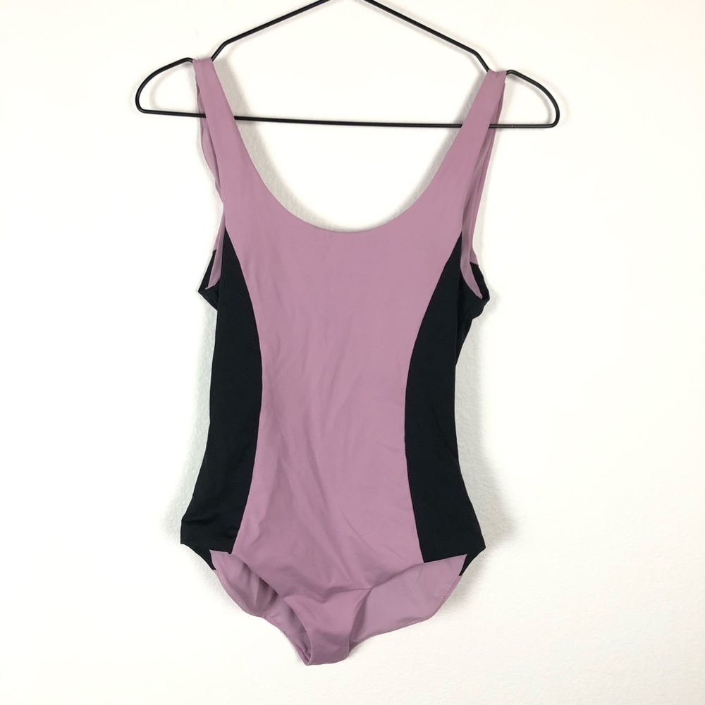 Onia Purple & Black One Piece Swimsuit Low Back S